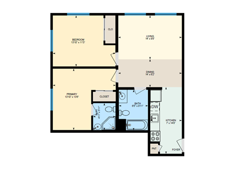 bedroom floor plan apartments for rent